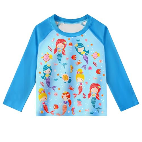 Image of Girls Kids Rash Guard Sets 3 Pieces Tankini Bathing Suit Swimwear Long Sleeves Swimsuit for 3-8 Years