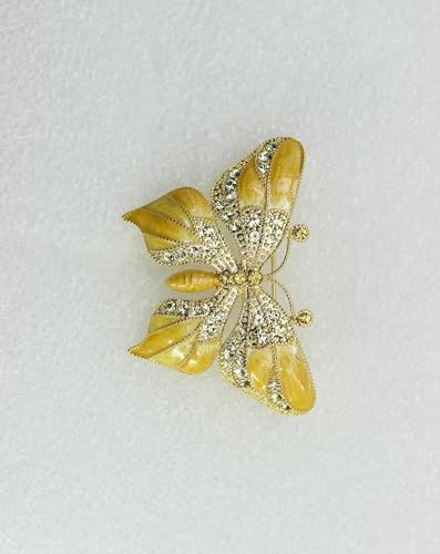 Image of Gorgeous Rhinestone Crystal Enamel Butterfly Pin Brooch