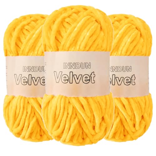 Image of Soft Velvet Chenille Yarn for Crocheting, Super Bulky Yarn for Blankets | Fluffy, plush yarn for crochet and knitting blankets, amigurumi, cushions and handmade gifts for cozy DIY projects.