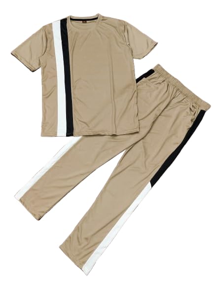 Men’s Breathable Tracksuit – Short Sleeve-Dream with color KHAKHI 61-M-image-30
