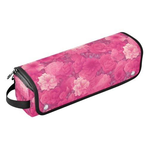 Organizador para Herramientas de Cabello 2 en 1 Dianthus Flores Fucsia Caliente con Tapete Resistente al Calor y Bolsa de Viaje para Secador, Plancha y Rizador miniatura 1