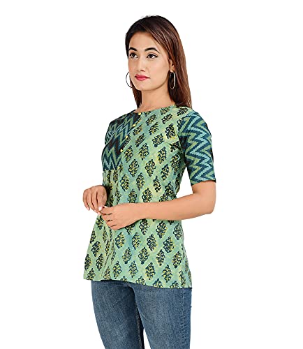 Image of COTLAND Fashions Jaipuri Cotton Floral Printed Top for Women