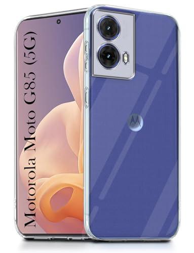 Image of Jkobi Back Cover for Motorola Moto G85 5G (Silicone Clear Shockproof Case with Camera Protection | Soft and Flexible | Transparent)