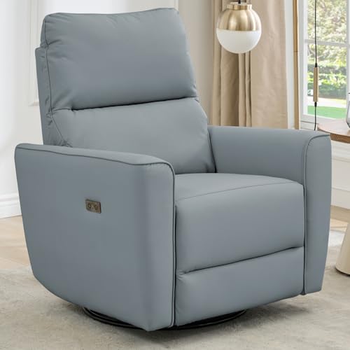 Sillón reclinable eléctrico gris de una plaza miniatura 2