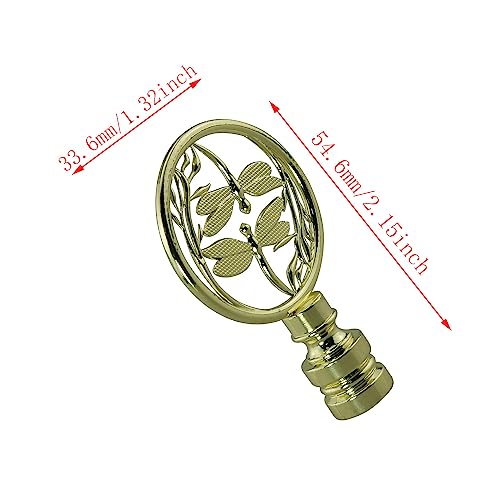 Image of Double Dragonflies Lamp Finials 1-3 /8 Inches Lamp Finial Cap Knob, Dragonfly Design Lamp Decoration Hollowing Out Treatment for Lamp Shade, Gold