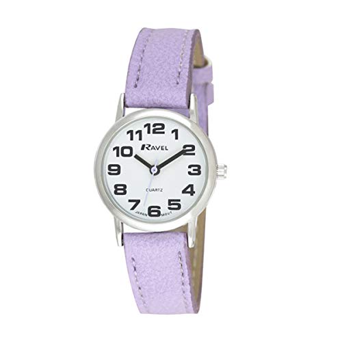 Ravel - Montre Bracelet Unisexe Facile à Lire avec de Gros Chiffres - Quartz Analogique - R0105, Violet, Womens - 27mm Case, TFV8