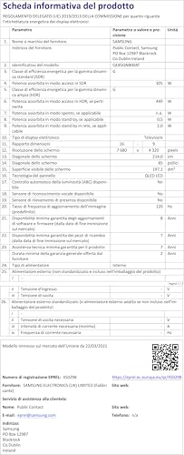 SAMSUNG TV 85" QE85QN800ATXZT NEO QLED 8K, Quantum Matrix Technology Pro, Processeur Neo Quantum, AI Upscaling, Infinity One Design, Slim One Connect