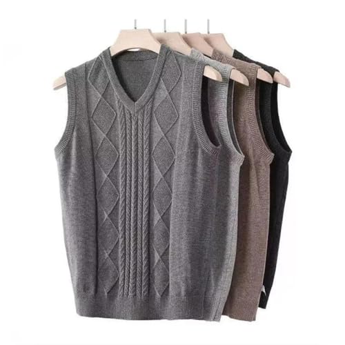 Men Sweaters Vest V-Neck Twisted Thread Thicken Sleeveless Pullovers Knitd Tops2