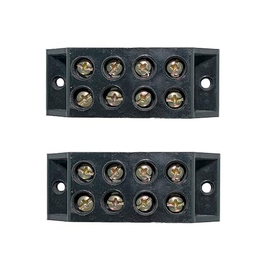 Total Led Light 60A 4 Way Bakelite Connector Strip Black Screw Terminal Connection Block 2 pcs