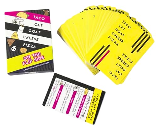Image of Tickles Taco Cat Goat Cheese Pizza - On The Flip Side Card Game | Quick Fun Family Game Night, Birthday Party & Travel Game for Kids & Adults (Ages: 8+ Years, Players: 2-8)