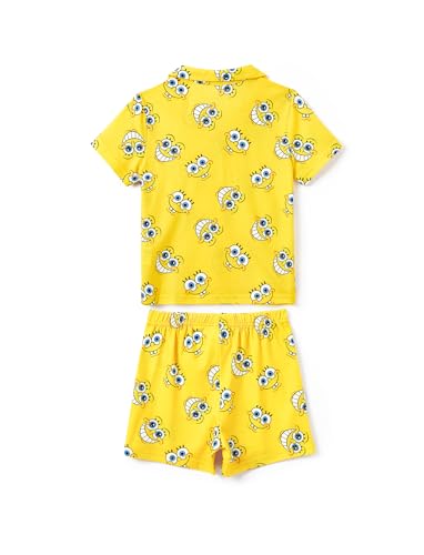 PATPAT SpongeBob Family Matching Toddler Boys Girls Pajama Short Sleeve Graphic Outfit Kids Casual Clothes for Party Birthday Gift Yellow 6-7 Years — view 4