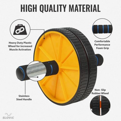 Image of Slovic Abs Roller for Men & Women | Dual Wheel Ab Roller for Core | Gym Equipment for Home Workout | Durable Abs Exercise Equipment