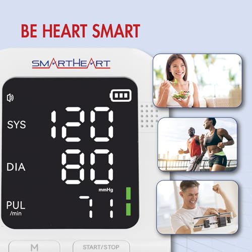 SmartHeart Blood Pressure Monitor | Wide-Range Upper Arm Cuff | Audible English Spanish Instructions and Results for Visually Impaired | 199-Reading Memory - Thumbnail 7