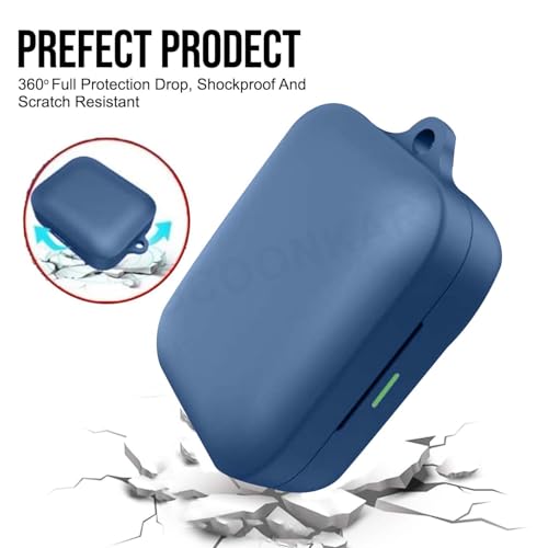 Image of Soft Silicone Case Cover Compatible for Realme Buds Air 7 | 7 Pro -Blue.