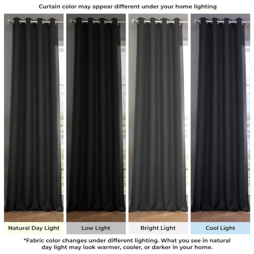Image of HPD Half Price Drapes Grommet Linen Curtains 120 Inches Long Room Darkening Curtains for Bedroom & Living Room (1 Panel), 50W x 120L, Essential Black