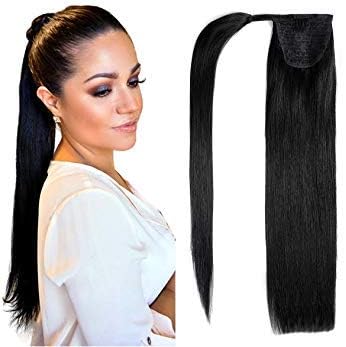Wizme Synthetic Ponytail Long Hair Extension For Girls And Women For Salon And Home Use (Black) 20 Gram Pack Of 1
