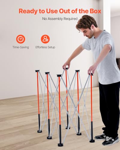 Image of VEVOR Portable Folding Workstand, 4.15 x 2.18 ft Collapsible Workbench, 2500 lbs Weight Capacity, No Assembly Foldable Work Stand with Storage Bag, Table Top NOT Included, for Garage Workshop Outdoor