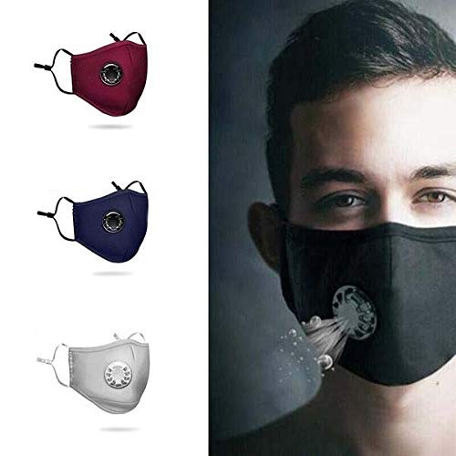 Mascarillas para hombre de tejido x10 cómodo, lavable, fijación ajustable, transpirable, válvula de moda, lote de 10 (rosa)
