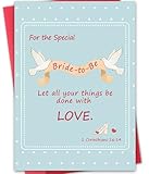 Hongshan Religious Wedding Card,Bridal Shower Doves Gifts for Bride to be,Eco-Friendly with Premium Envelope 5.3in x 8in