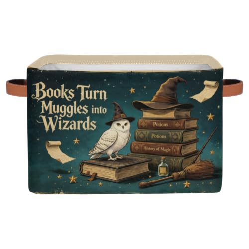 Image of Nursery Decor Baby Basket Large Blue Hat Wand Basket Owl Kid Gift Collapsible Book Shelf Clothes Rectangle Toy Bin 15 inchx11 inchx9.5 inch