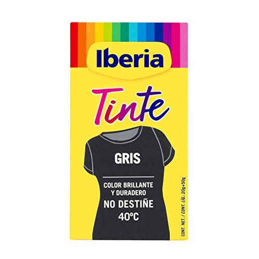 Iberia - Tinte Gris para ropa, 40°C, 70 gr (214113)