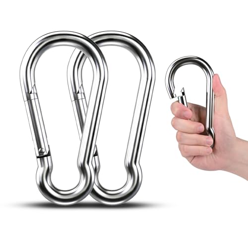 2pcs 7.00 inch Large 304 Stainless Steel Carabiner Clip Hooks Spring Snap