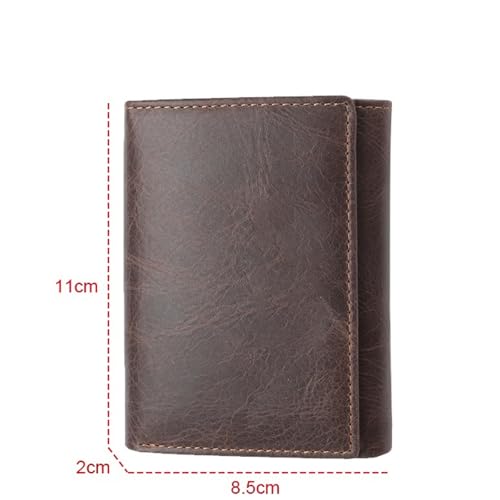 men's wallet Vintage Genuine Leather Wallet Men Wallets with Coin Pocket Credit Card Holder Purse(Brown)2