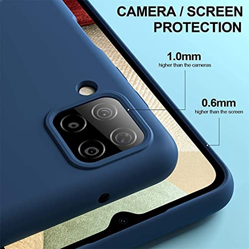 Image of DIZORO Liquid Silicone Case with Microfiber Coushioning Compatible for Samsung Galaxy A12 /M12 /F12 Shockproof Slim Back Cover, Gel Rubber Full Body Protection - Blue
