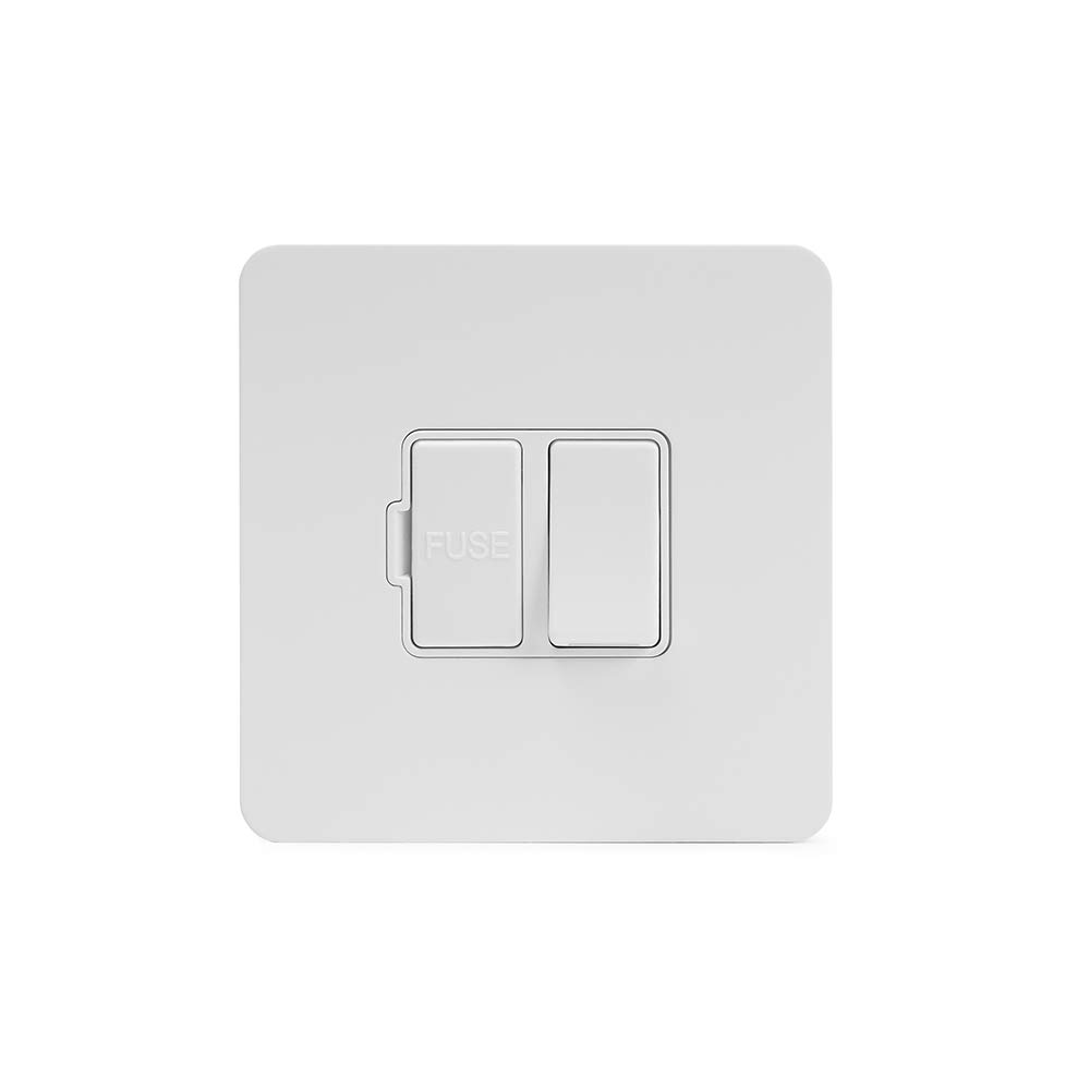 Soho Lighting White Metal Flat Plate 13A Switched Fused Spur (Fcu)