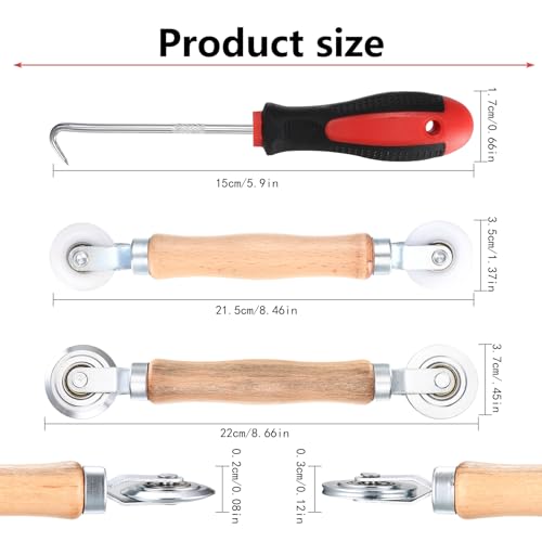 Werkzeug Einzieher Einroller für Keder Fliegengitter Kederwerkzeug Spline Roller, Werkzeug Einzieher Einroller für Keder Gummischnur, Doppelrad Kedereinroller Dichtungseinroller für Fenster