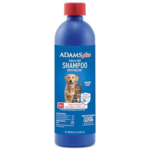 ADAMS Plus Flea & Tick Shampoo with Precor for Dogs, Cats, Puppies & Kittens, Flea Shampoo to Treat...