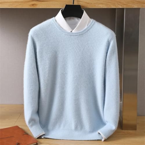 Vogrtcc Men's Cashmere Knitting Warm Round Neck Pullover2