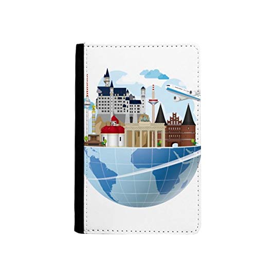 Étui passeport Landmark Journey Germany avec portefeuille et motif avion