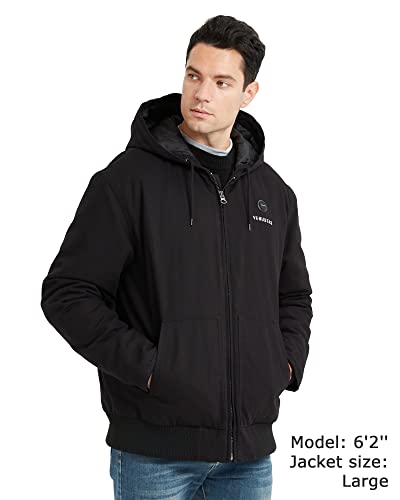 Image of Venustas 12V Men's Dual-Control Heated Canvas Jacket with Battery, Winter Heated Hoodie