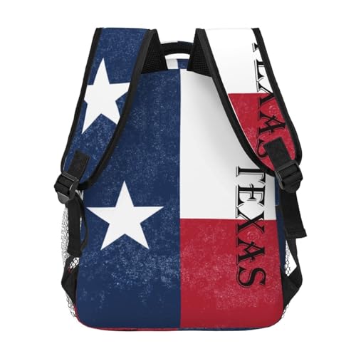 Backpack Multipurpose Anti-Theft Large Capacity Bookbag - Texas State Flag Art Travel Hiking Daypack With Side Pockets, Pattern 6444