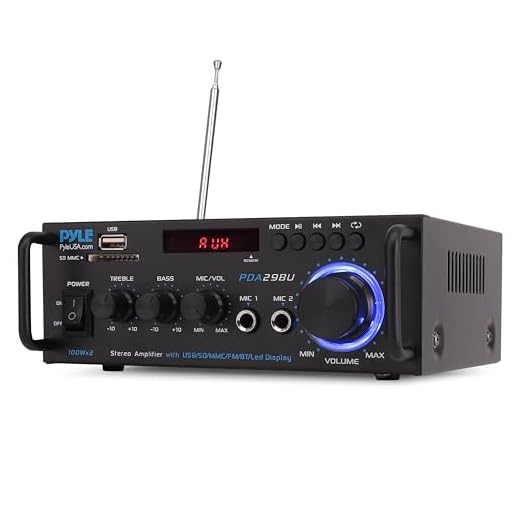 Wireless Bluetooth Stereo Power Amplifier - 200W Dual Channel Sound Audio Stereo Receiver System w/RCA, USB, SD, MIC in, FM Radio, for Home Theater Entertainment via RCA, Studio Use - Pyle PDA29BU