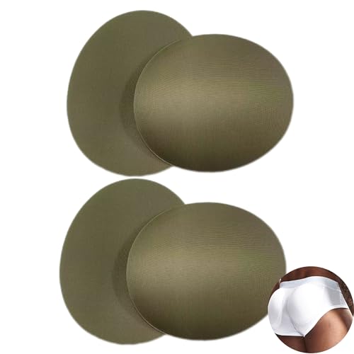 JOCKMAIL 2 Pair Mens Rear Enhancing Removable Butt Pads Foam Contour Hip Sponge Buttock Pads Enlarge Underwear, 2pairarmy Green, One Size