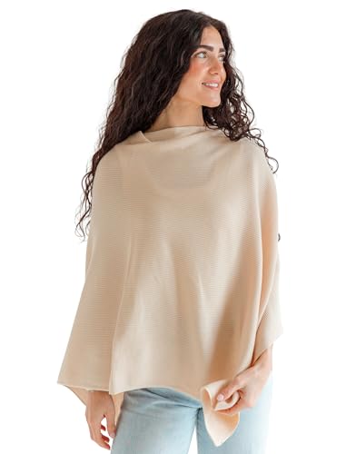 Image of Toci Nursing Cover Poncho – Soft Breathable Breastfeeding Cover, 360° Full Coverage, Lightweight Multi-Use Nursing Scarf