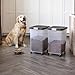 IRIS USA Airtight Dog Food Storage Container, Up to 54 lbs, Attachable Wheels, For Dog Cat Bird and Other Pet Food Storage Bin, Keep Fresh, Translucent Body, Easy Mobility, 2 Pack, Black