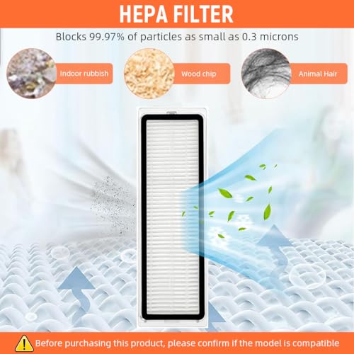 Image of HASTHIP Replacement Vacuum Cleaner Accessories for Dreame D9 Max, with 1 Main Brush, 3 Side Brushes, 2 Mop Cloth, 2 Filters Universal Spare Replacement Accessories for D9 Pro, L10 Pro