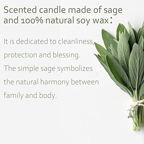 Sage Candles For Cleansing House, Meditation, Protection, And Banishing Negative Energy, 3 Pack 7.8 Oz Candles For Home Scented, 105 Hour Long Lasting Scented Candles,Candles Gifts For Women #TOP6