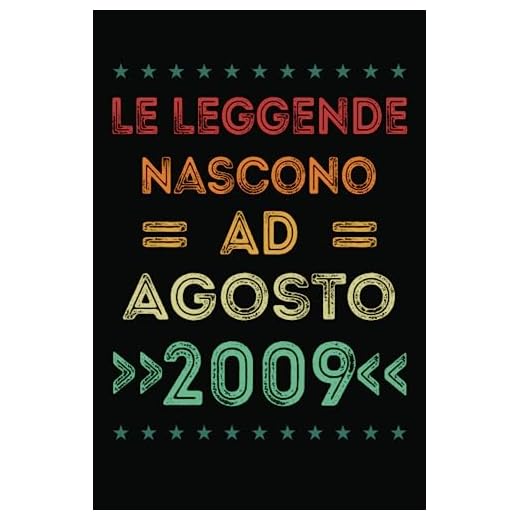 Le Leggende Nascono Ad Agosto 2009: Idea regalo originale e divertente di 14 anni per per ragazze e ragazzi. Taccuino a righe