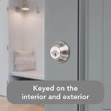 Baldwin Round, Double Cylinder Front Door Deadbolt Featuring SmartKey Re-key Technology and Microban Protection, in Satin Nickel