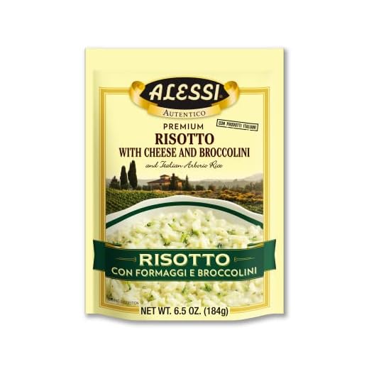 Alessi Autentico, Premium Seasoned Risotto, Italian Arborio Rice, Easy to Prepare, 6.5 Ounce (Cheese & Broccolini, Pack of 6)