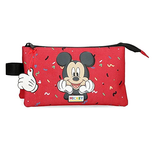 Disney - Portatodo It´s A Mickey Thing Triple Compartimento En Oferta Disney It´s A Mickey Thing Estuche Tres Compartimentos Rojo 22X12X5 Cms Poliéster
