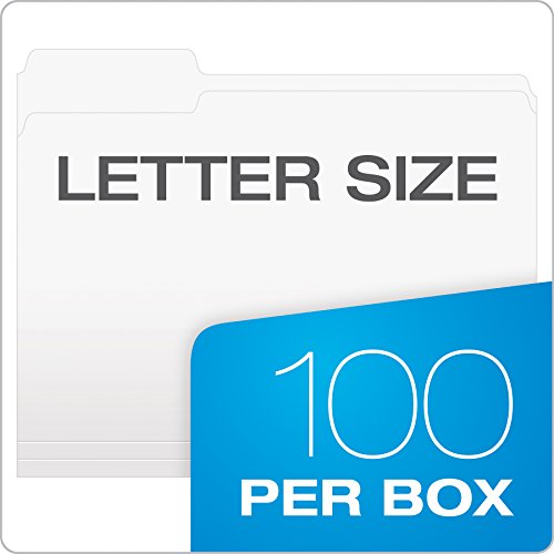 Pendaflex Two-Tone Color File Folders, Letter Size, White, 1/3 Cut, 100 Per Box (152 1/3 Whi) #TOP4