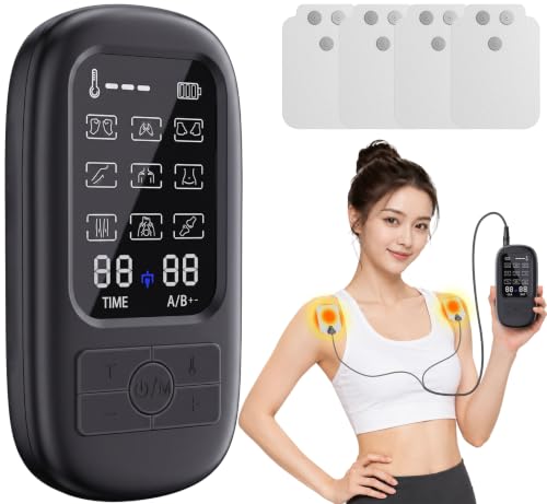 EMS リラクゼーション器 温熱機能付き 筋トレ器具 全身筋肉刺激 9モード 19階段強度 男女兼用 持ち運びに便利 USB充電 出張 旅行 記念日 誕生日プレゼント 敬老の日 ギフトの商品画像（Amazon）