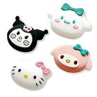 4Pcs Cartoon Thumb Grips Caps, Anti-Slip Silicone Joystick Caps Compatible with Nintendo Switch (White)