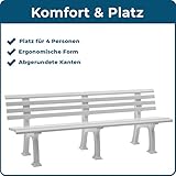 Parkbank aus Kunststoff mit 9 Leisten Breite 2000 mm weiß - 2