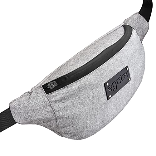 Image of Unisex Waist Pack Travel Handy Hiking Zip Pouch Elegant Style Document Money Phone Belt Sport Bag Bum Bag for Men and Women Nylon Adjustable Strap (Rhino Gray)